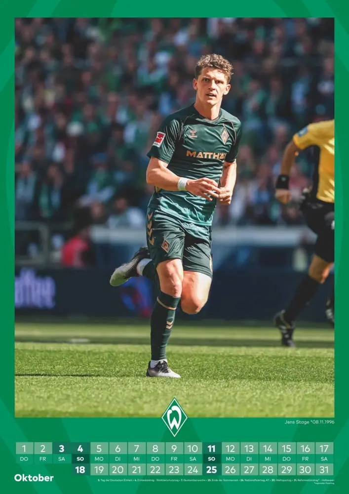 Bild: 4069095006812 | Werder Bremen 2026 - A3-Kalender - Fußball-Kalender - Fan-Kalender...
