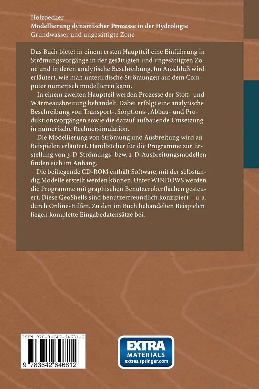 Rückseite: 9783642646812 | Modellierung dynamischer Prozesse in der Hydrologie | Holzbecher | xvi