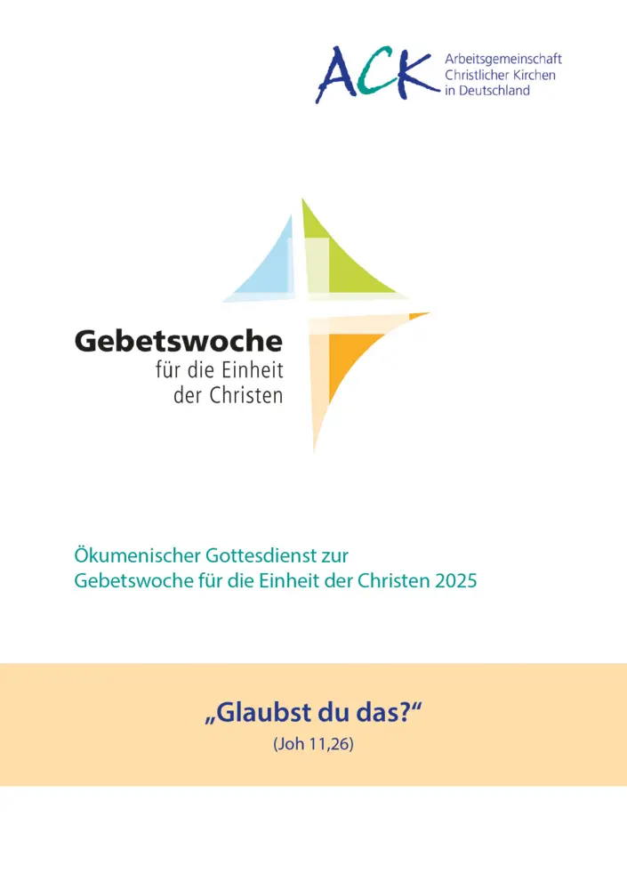 Cover: 9783766636812 | "Glaubst du das?" Joh 11,26 | Broschüre | 22 S. | Deutsch | 2024