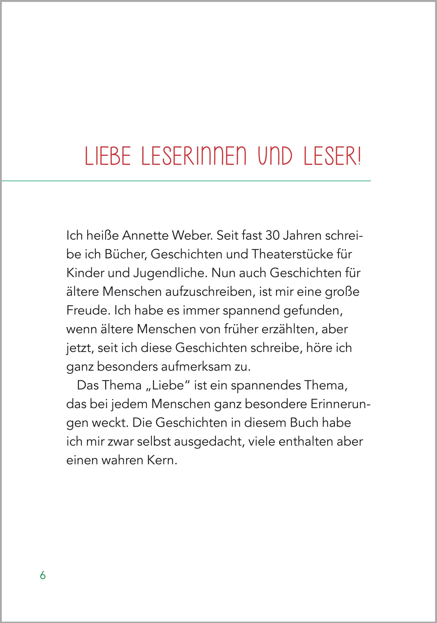Bild: 9783948106812 | Liebesgeschichten | Kurzgeschichten für Senioren. Großdruck | Weber