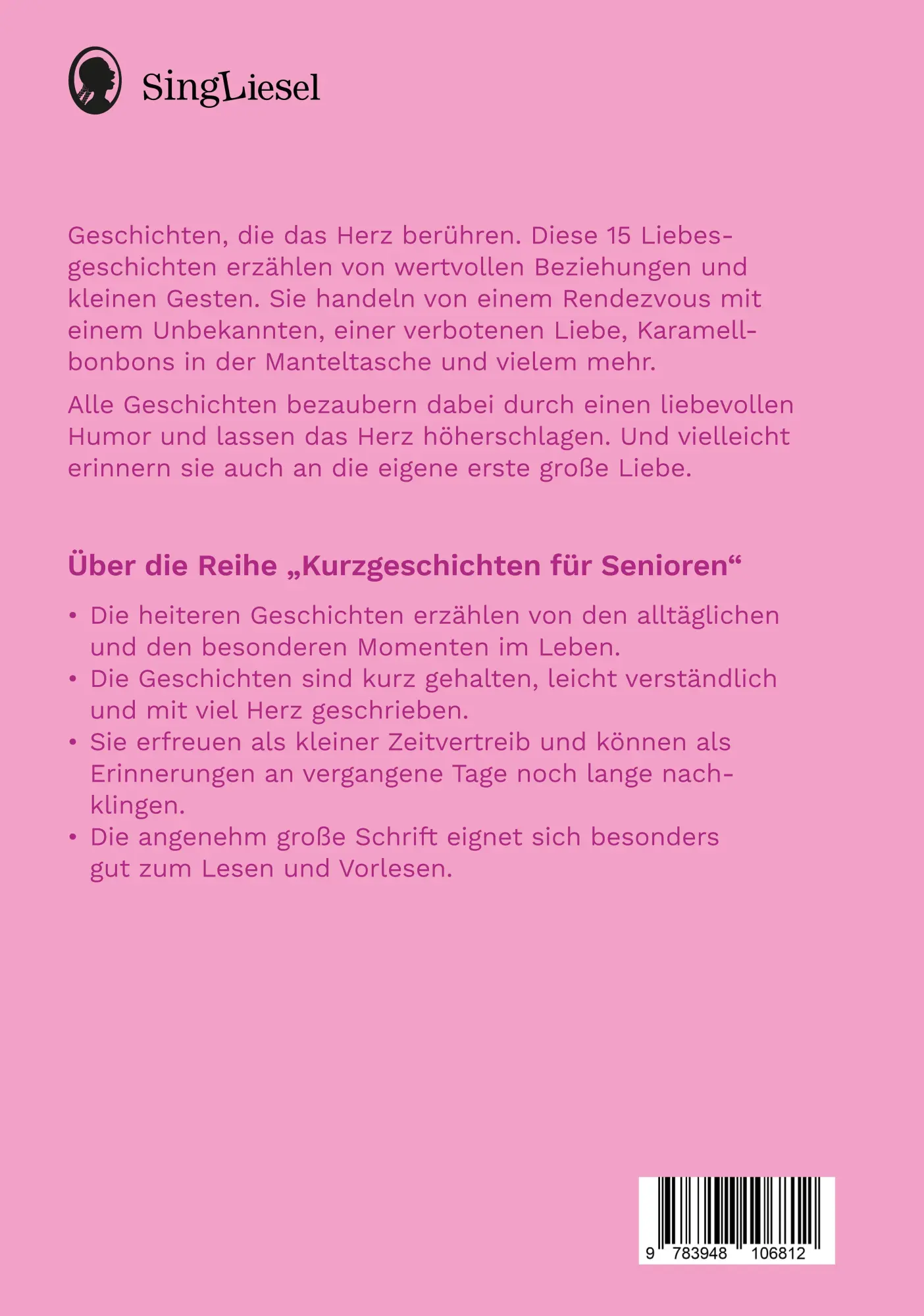 Bild: 9783948106812 | Liebesgeschichten | Kurzgeschichten für Senioren. Großdruck | Weber