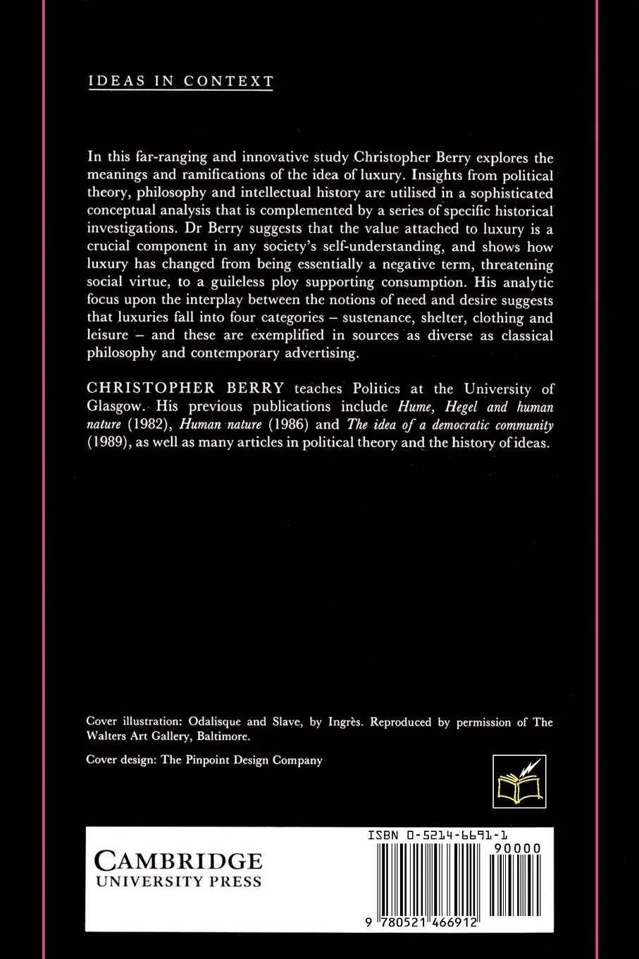Rückseite: 9780521466912 | The Idea of Luxury | A Conceptual and Historical Investigation | Berry