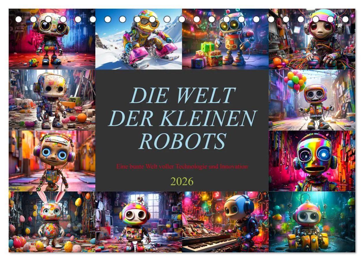 Cover: 9783457506912 | Die Welt der kleinen Robots (Tischkalender 2026 DIN A5 quer),...
