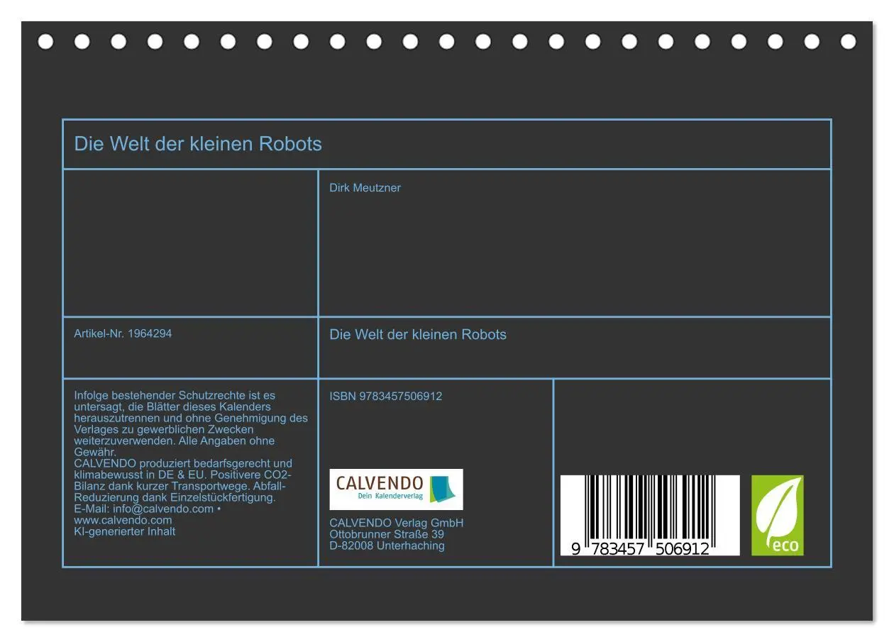 Bild: 9783457506912 | Die Welt der kleinen Robots (Tischkalender 2026 DIN A5 quer),...