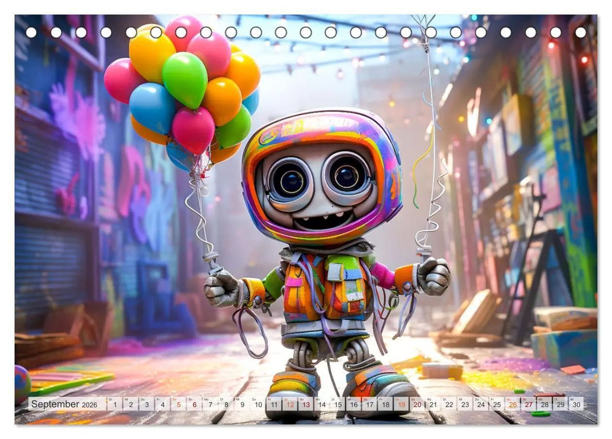 Bild: 9783457506912 | Die Welt der kleinen Robots (Tischkalender 2026 DIN A5 quer),...