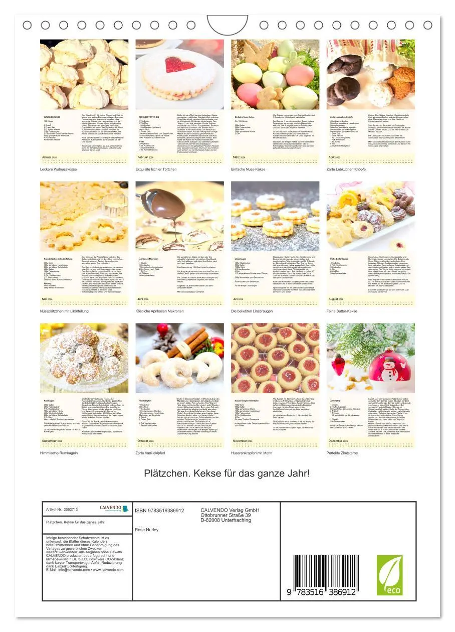 Bild: 9783516386912 | Plätzchen. Kekse für das ganze Jahr! (Wandkalender 2026 DIN A4...