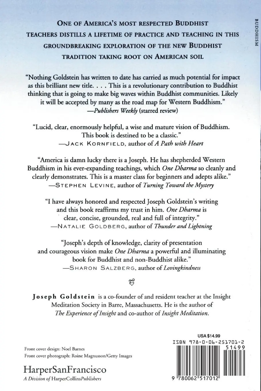 Rückseite: 9780062517012 | One Dharma | The Emerging Western Buddhism | Joseph Goldstein | Buch
