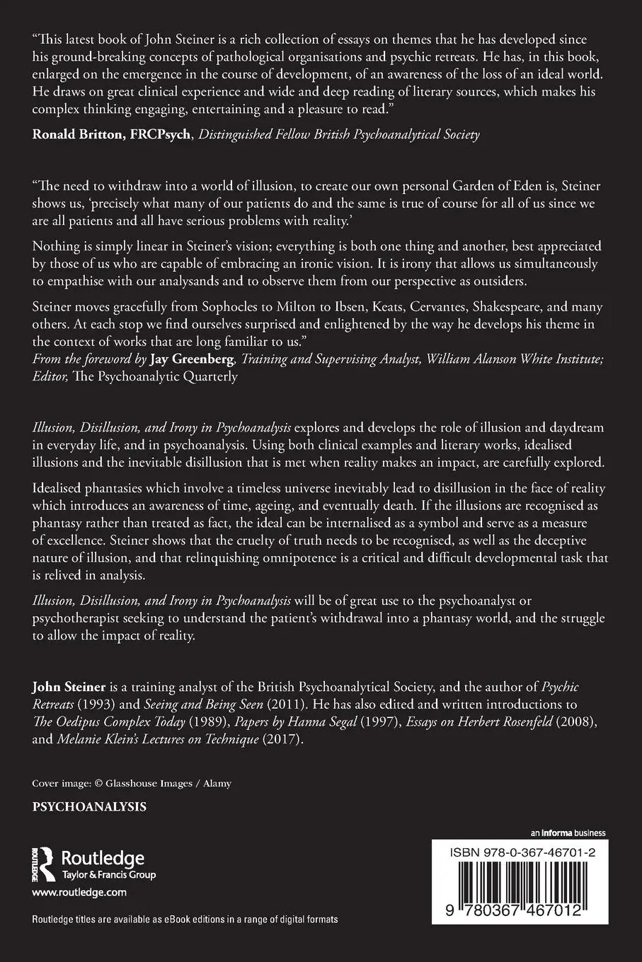 Rückseite: 9780367467012 | Illusion, Disillusion, and Irony in Psychoanalysis | John Steiner