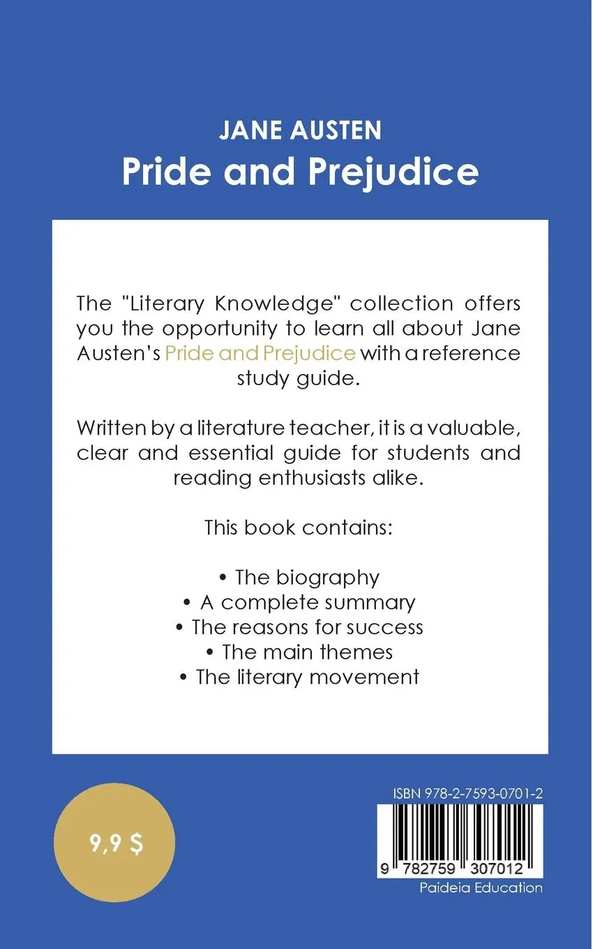 Rückseite: 9782759307012 | Study guide Pride and Prejudice by Jane Austen (in-depth literary...