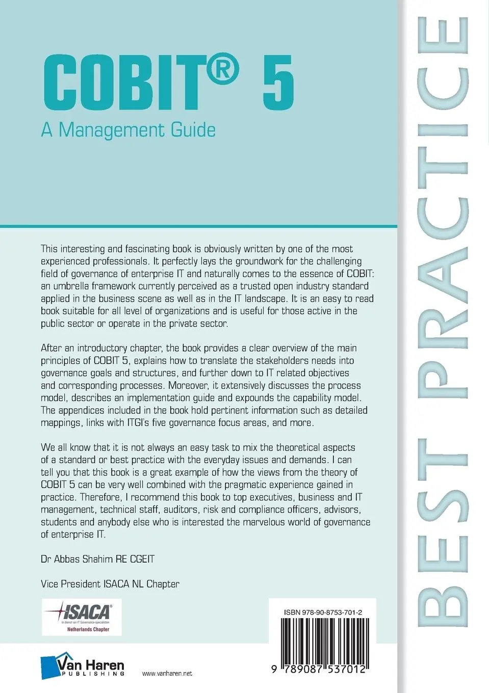 Rückseite: 9789087537012 | COBIT® 5 | Pierre Bernard | Taschenbuch | Englisch | 2012