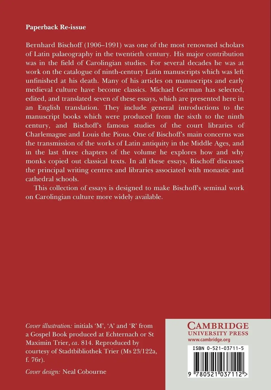 Rückseite: 9780521037112 | Manuscripts and Libraries in the Age of Charlemagne | Bischoff | Buch