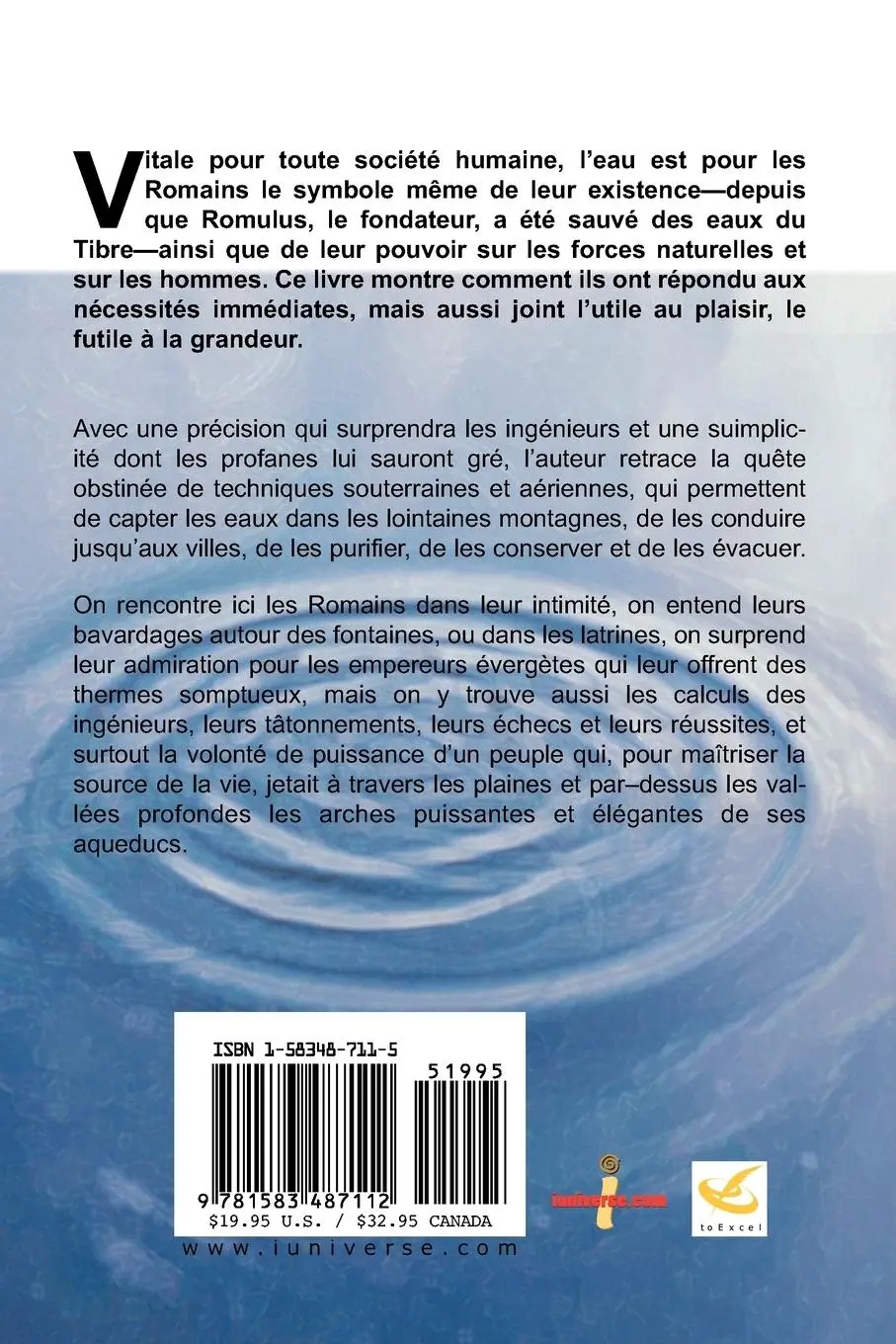 Rückseite: 9781583487112 | Les Romains Et L'Eau | Alain Malissard | Taschenbuch | Französisch