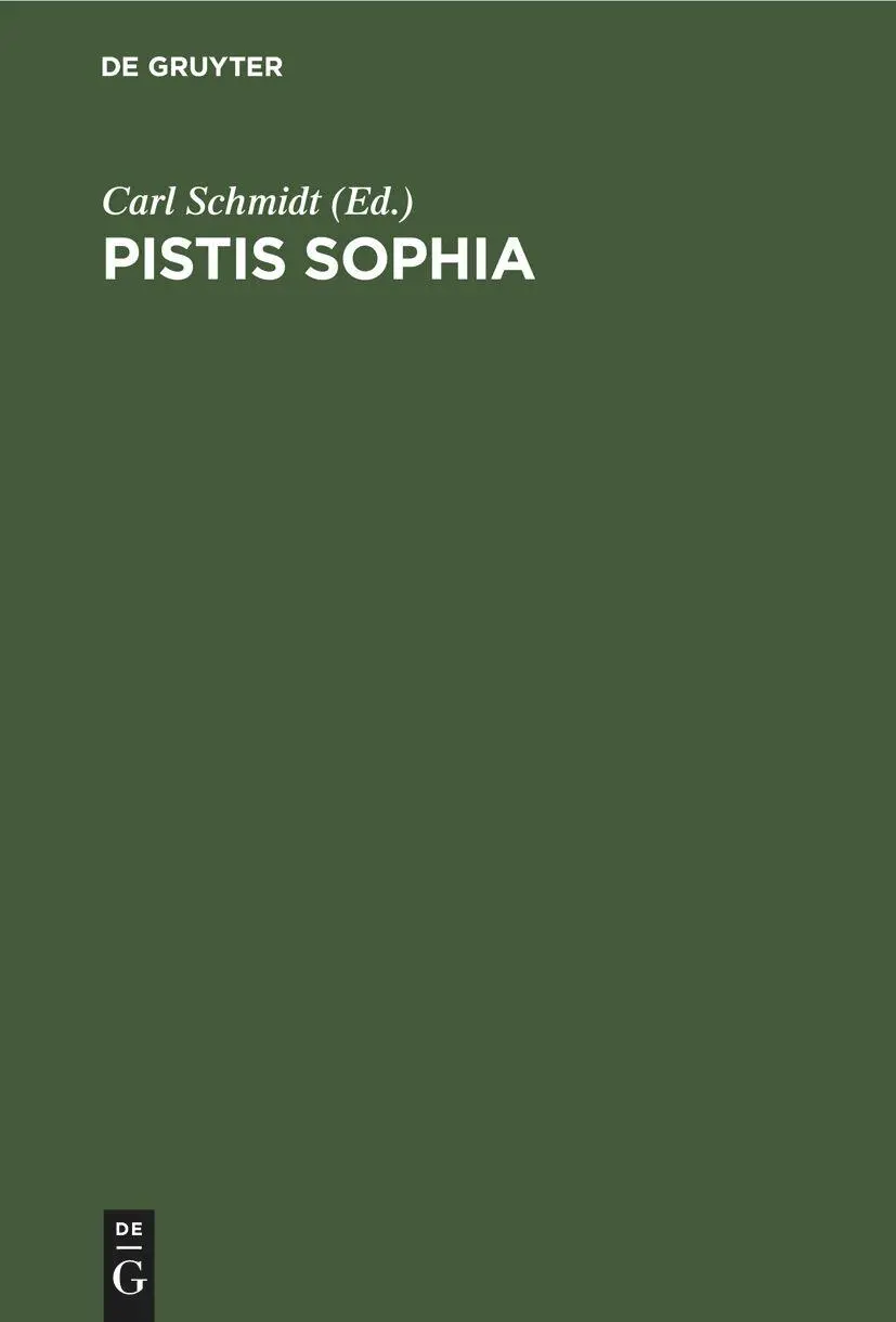 Cover: 9783112487112 | Pistis Sophia | Carl Schmidt | Buch | Deutsch | De Gruyter