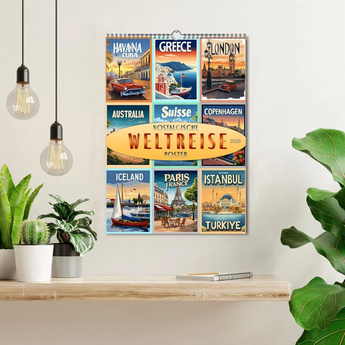 Bild: 9783457247112 | Weltreise - nostalgische Poster (Wandkalender 2026 DIN A3 hoch),...