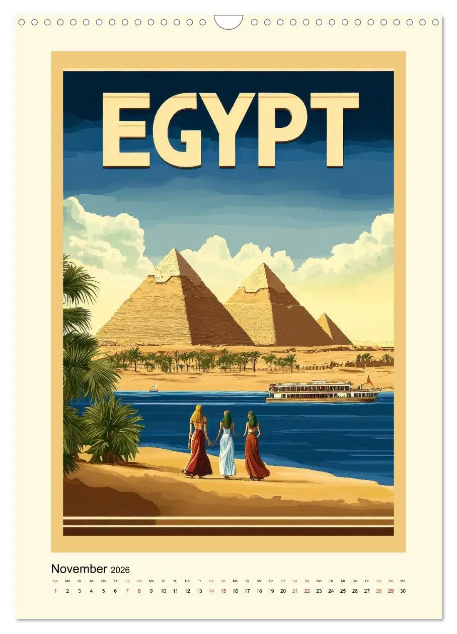 Bild: 9783457247112 | Weltreise - nostalgische Poster (Wandkalender 2026 DIN A3 hoch),...