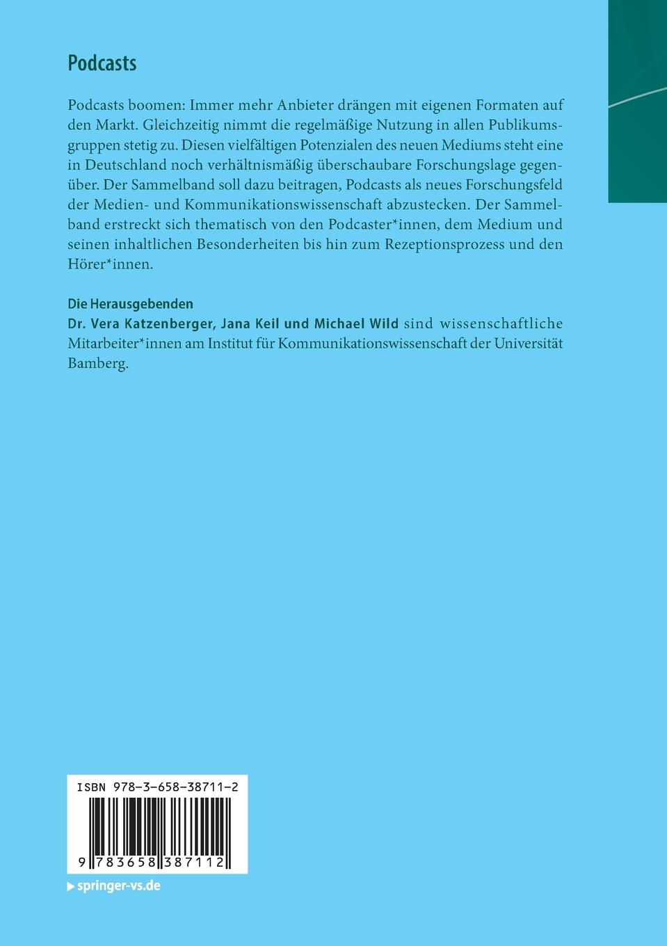 Rückseite: 9783658387112 | Podcasts | Perspektiven und Potenziale eines digitalen Mediums | Buch