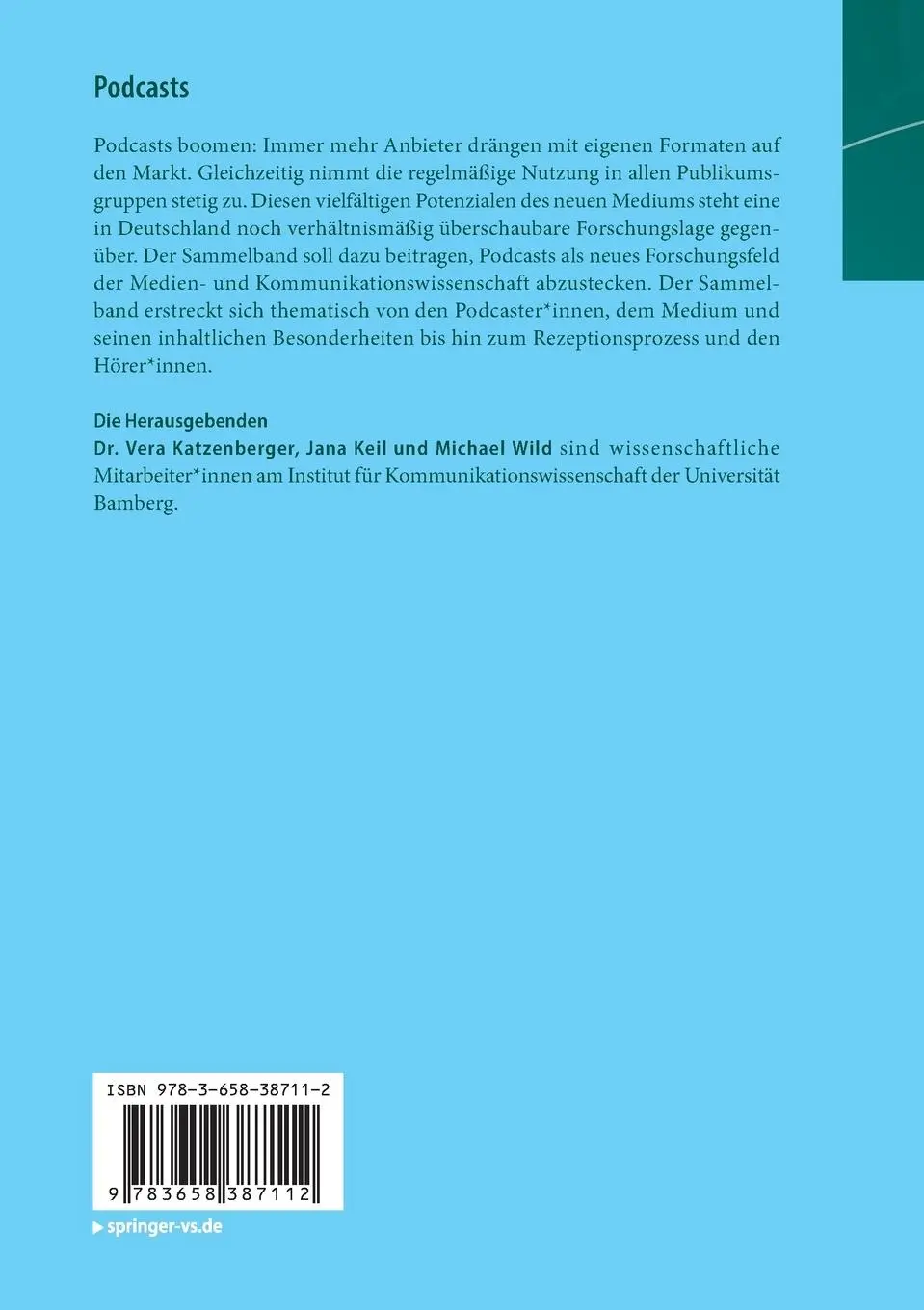 Rückseite: 9783658387112 | Podcasts | Perspektiven und Potenziale eines digitalen Mediums | Buch