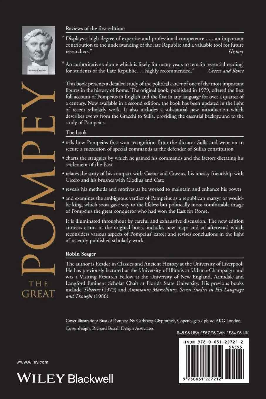 Rückseite: 9780631227212 | Pompey the Great | Robin Seager | Taschenbuch | Englisch | 2002
