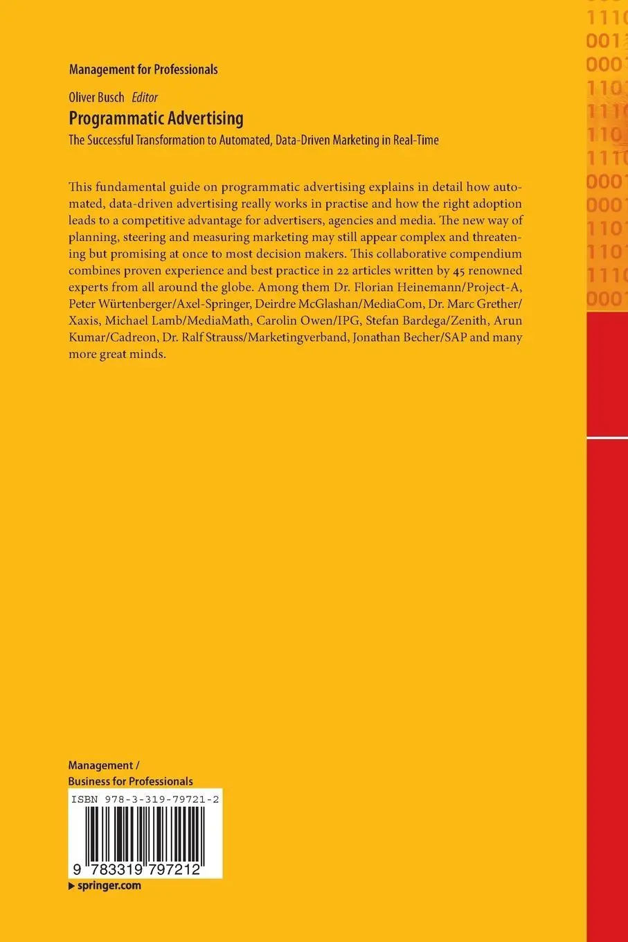 Rückseite: 9783319797212 | Programmatic Advertising | Oliver Busch | Taschenbuch | x | Englisch