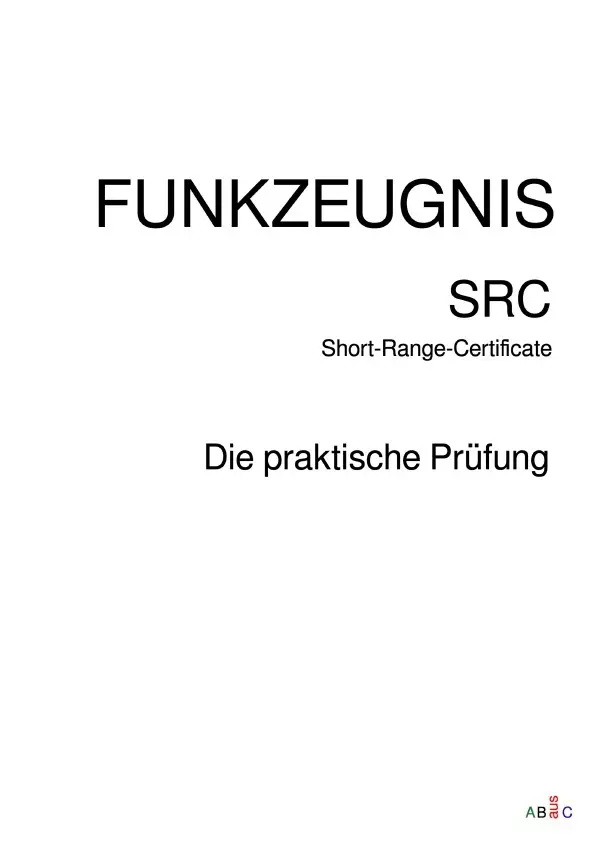 Cover: 9783754927212 | FUNKZEUGNIS-SRC Short-Range-Certificate | AB aus C | Taschenbuch