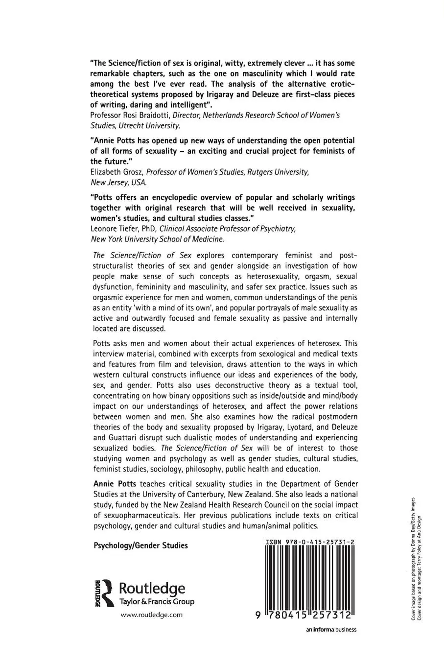 Rückseite: 9780415257312 | The Science/Fiction of Sex | Annie Potts | Taschenbuch | Englisch