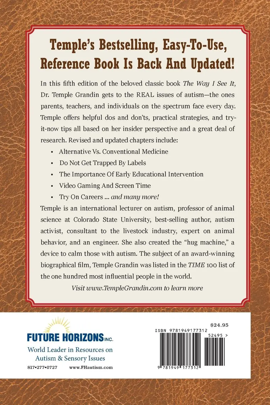 Rückseite: 9781949177312 | The Way I See It | A Personal Look at Autism | Temple Grandin | Buch