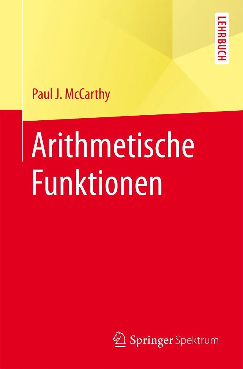 Cover: 9783662537312 | Arithmetische Funktionen | Paul J. McCarthy | Taschenbuch | viii