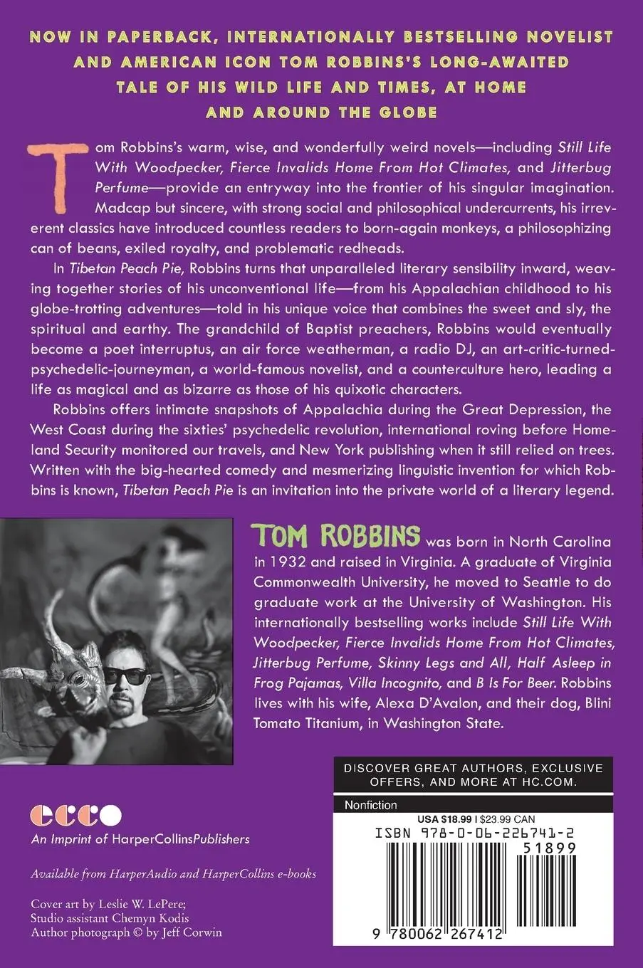 Rückseite: 9780062267412 | Tibetan Peach Pie | A True Account of an Imaginative Life | Robbins