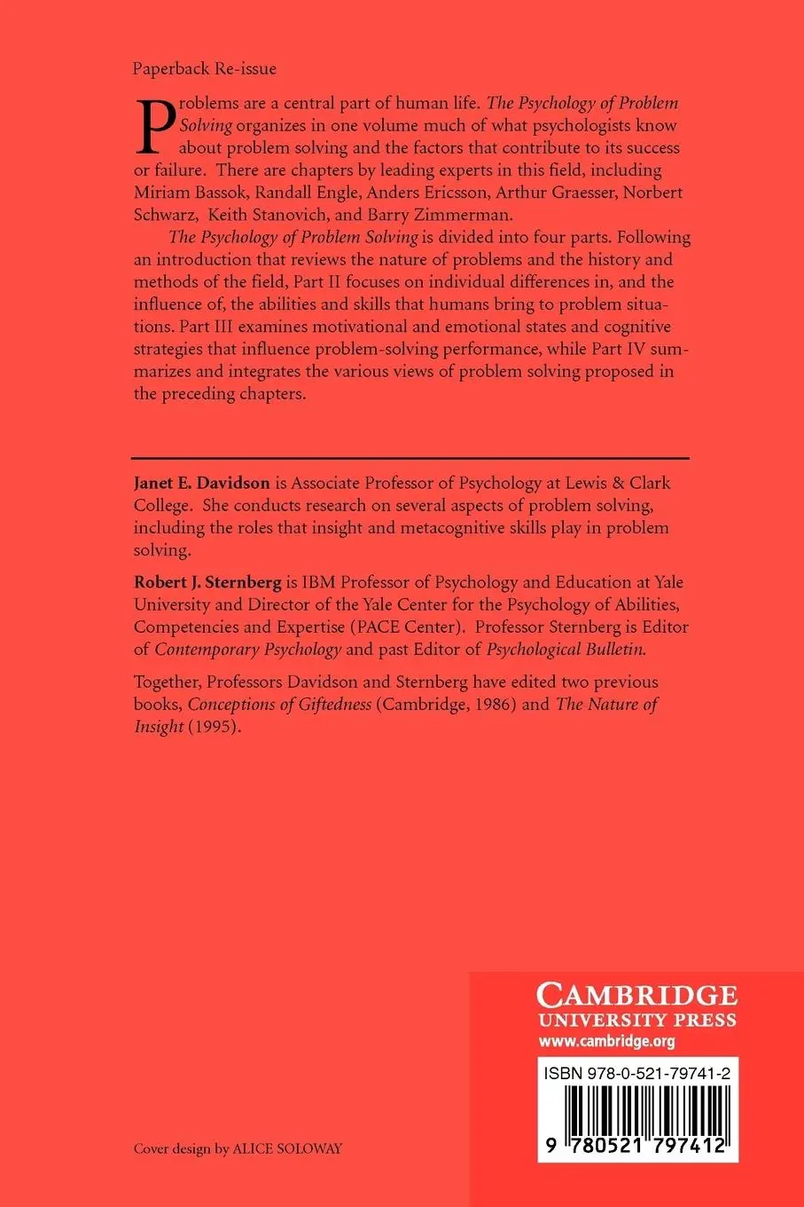 Rückseite: 9780521797412 | The Psychology of Problem Solving | Janet E. Davidson (u. a.) | Buch