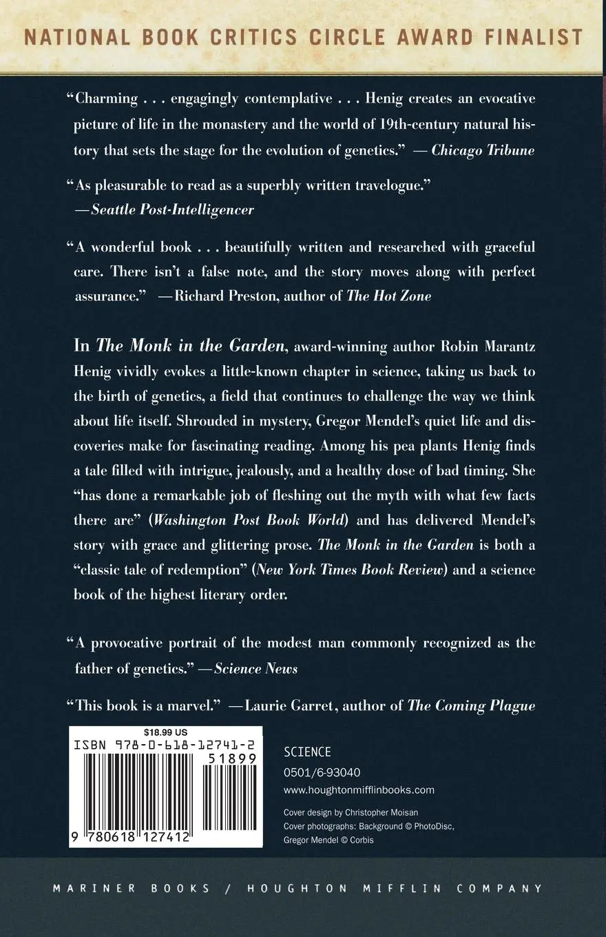 Rückseite: 9780618127412 | The Monk in the Garden | Robin Marantz Henig | Taschenbuch | Englisch