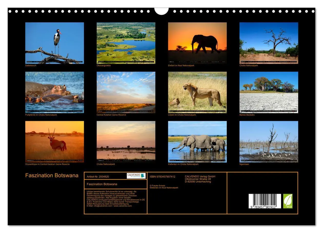 Bild: 9783457907412 | Faszination Botswana (Wandkalender 2026 DIN A3 quer), CALVENDO...