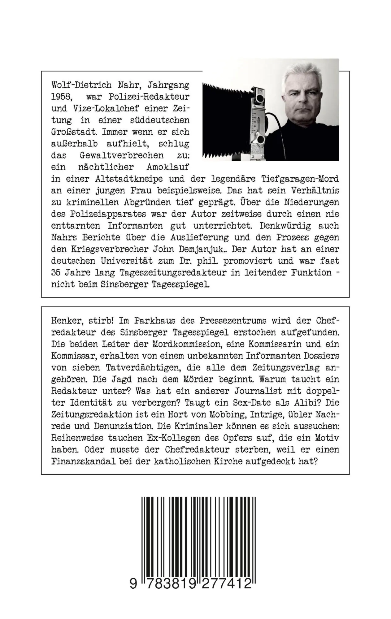 Rückseite: 9783819277412 | Henker, stirb! | Wolf-Dietrich Nahr | Taschenbuch | 184 S. | Deutsch