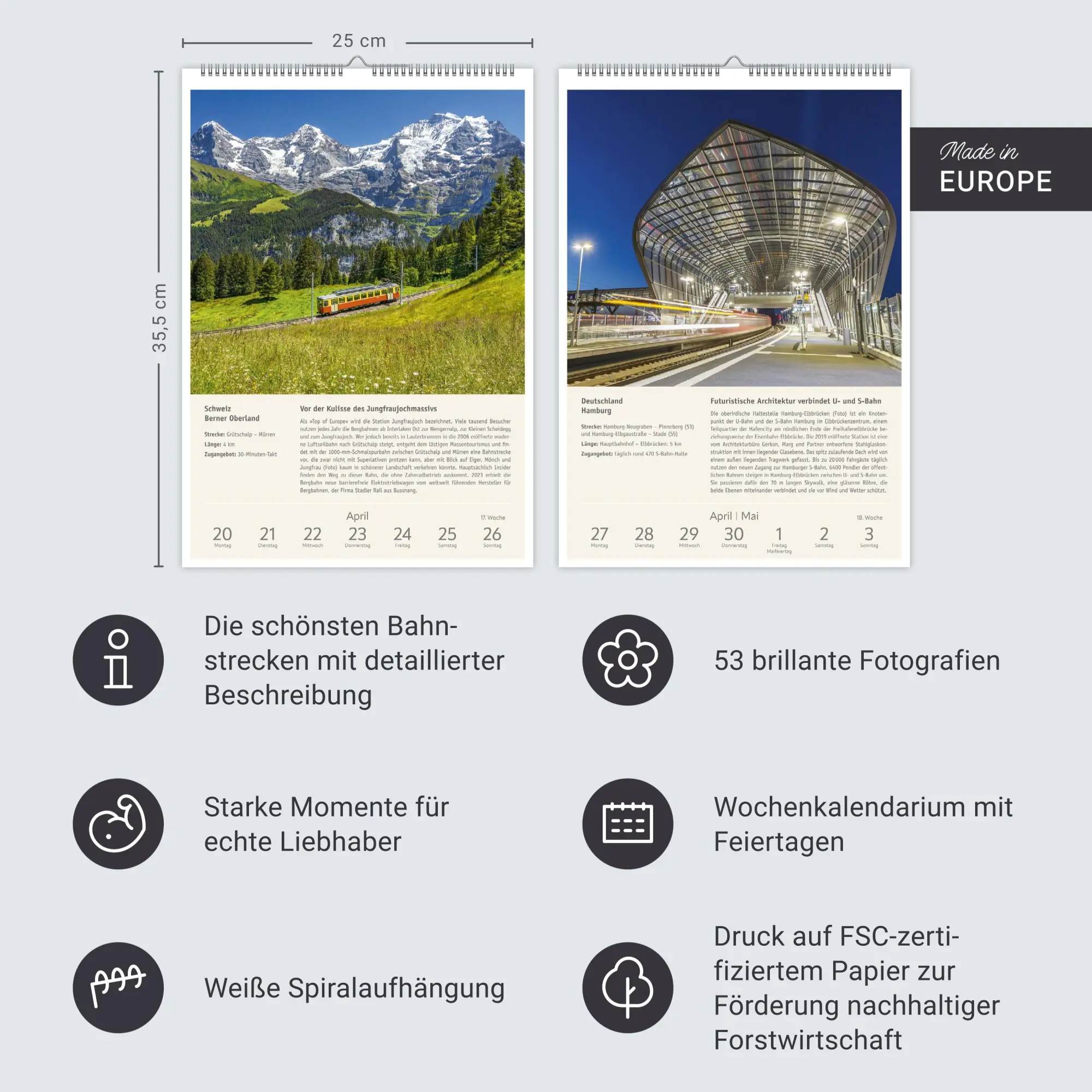 Bild: 9783840037412 | Zugreiselust Wochen-Kulturkalender 2026 - 53 unvergessliche...