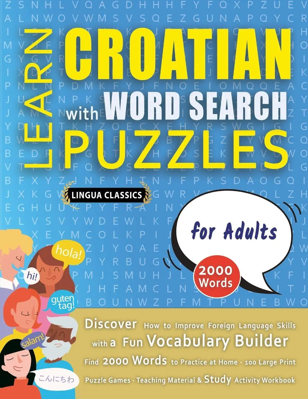 Cover: 9798349037412 | LEARN CROATIAN WITH WORD SEARCH PUZZLES FOR ADULTS - Discover How...