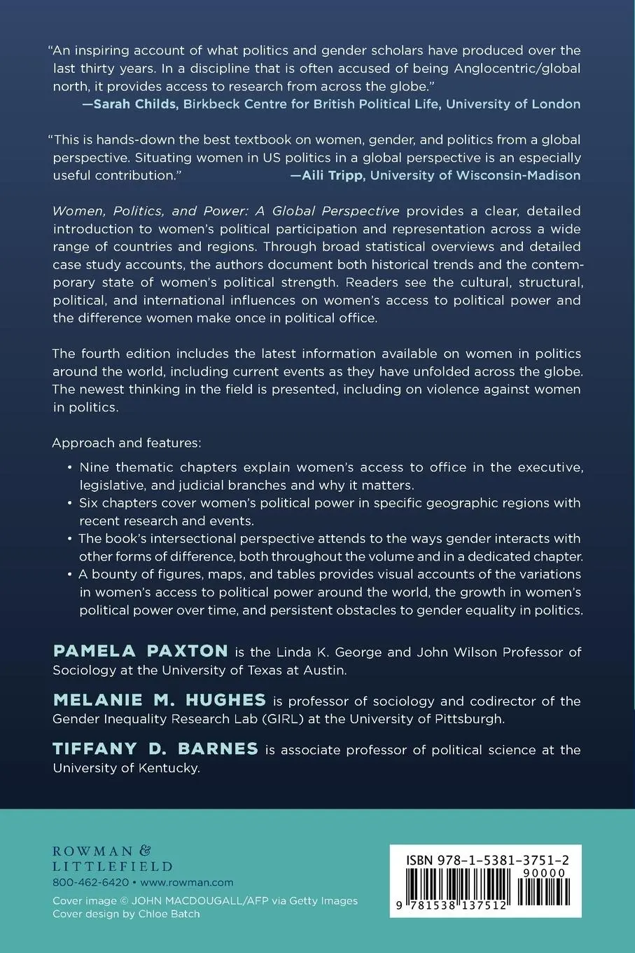 Rückseite: 9781538137512 | Women, Politics, and Power | A Global Perspective | Paxton (u. a.)