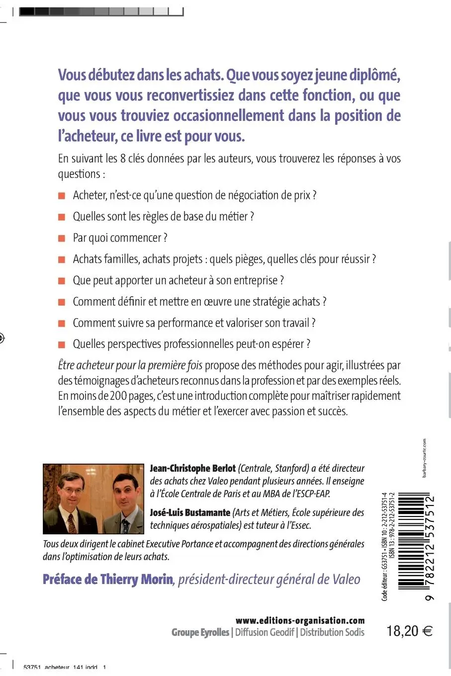 Rückseite: 9782212537512 | Être acheteur pour la première fois: Les clés pour réussir dans la...