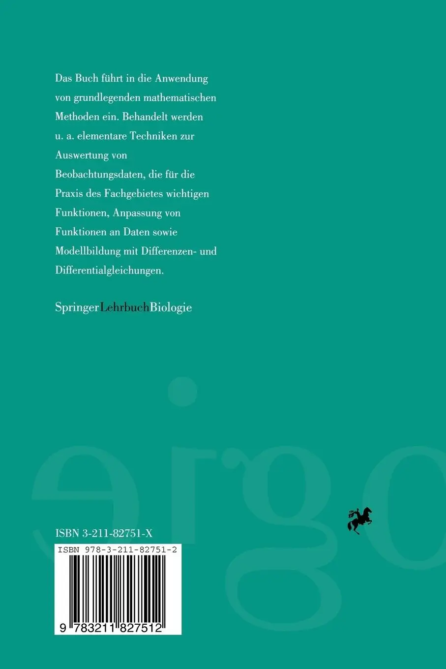 Rückseite: 9783211827512 | Biomathematik | Eine Einführung für Biologen und Mediziner | Timischl