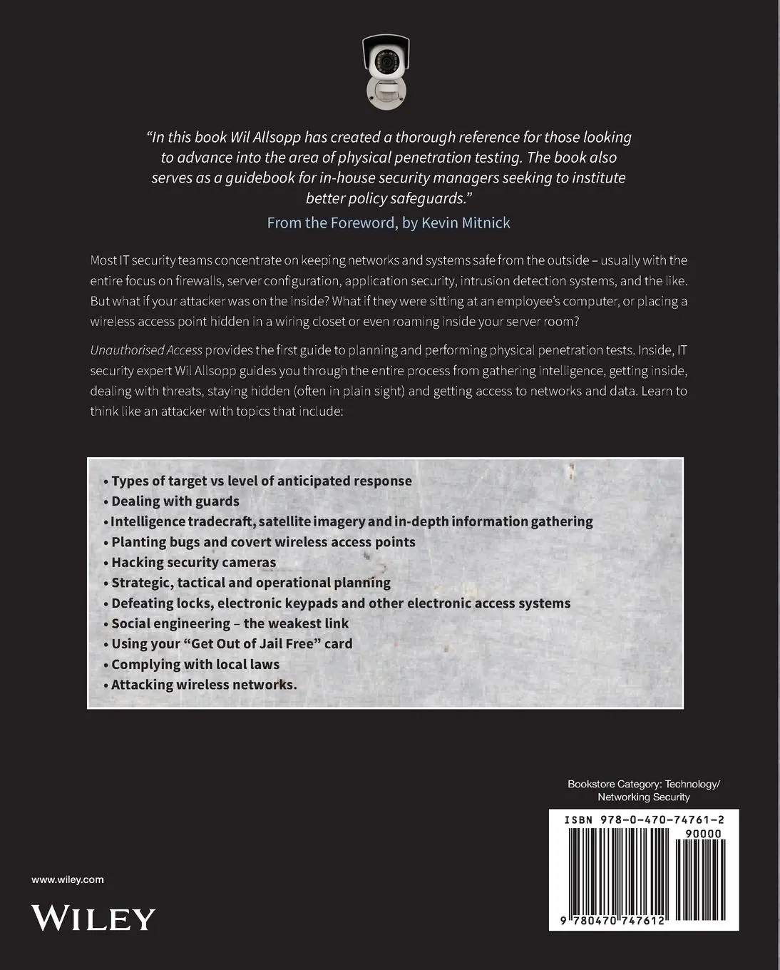 Rückseite: 9780470747612 | Unauthorised Access | Wil Allsopp | Taschenbuch | 308 S. | Englisch