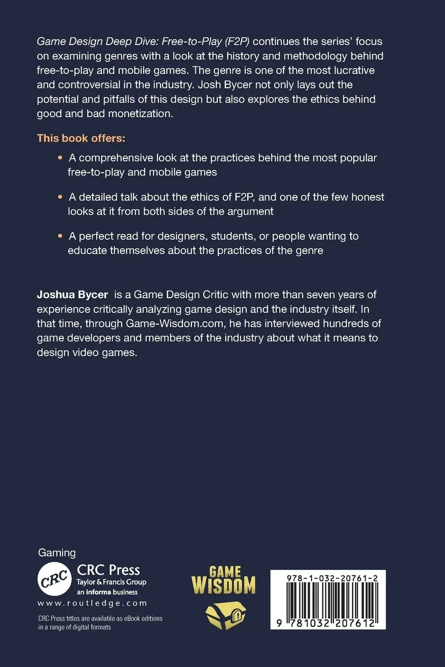 Rückseite: 9781032207612 | Game Design Deep Dive | Free-to-Play | Joshua Bycer | Taschenbuch
