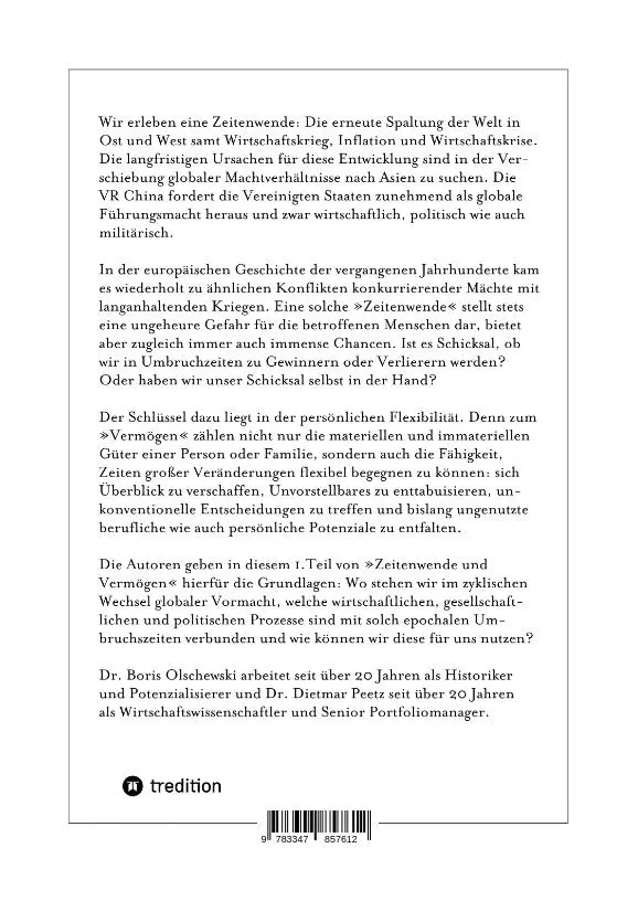 Rückseite: 9783347857612 | Zeitenwende und Vermögen. Chancen · Entscheidungen ·...