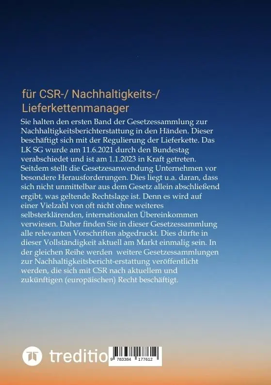 Rückseite: 9783384177612 | Nachhaltigkeitsreporting Teil 1 (Lieferkette) | Martin Wachovius