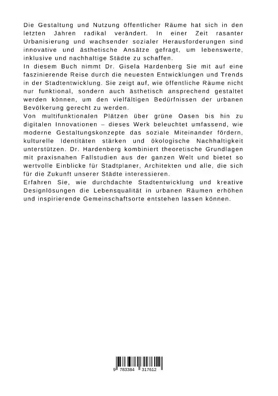 Rückseite: 9783384317612 | Stadtentwicklung und öffentliche Räume | Gisela Hardenberg | Buch