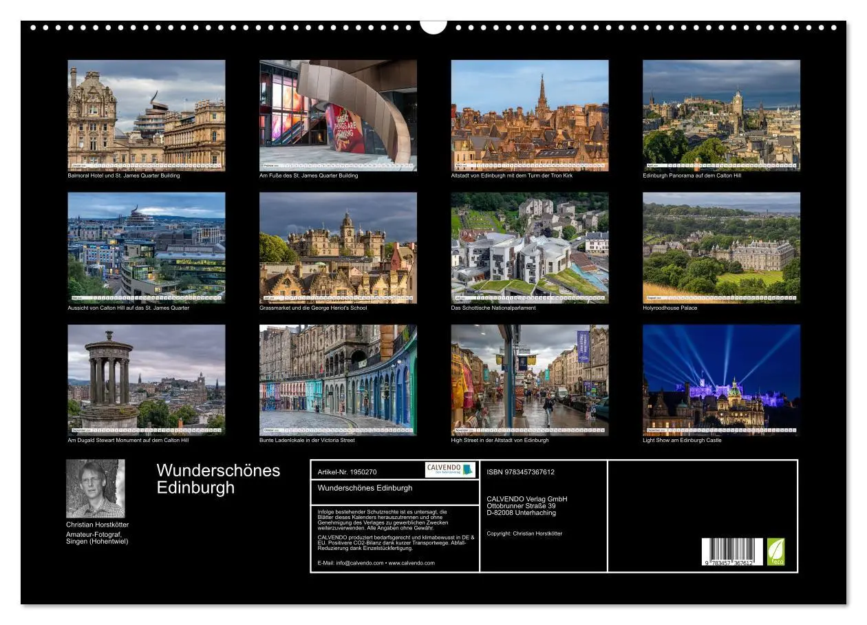 Bild: 9783457367612 | Wunderschönes Edinburgh (Wandkalender 2026 DIN A2 quer), CALVENDO...