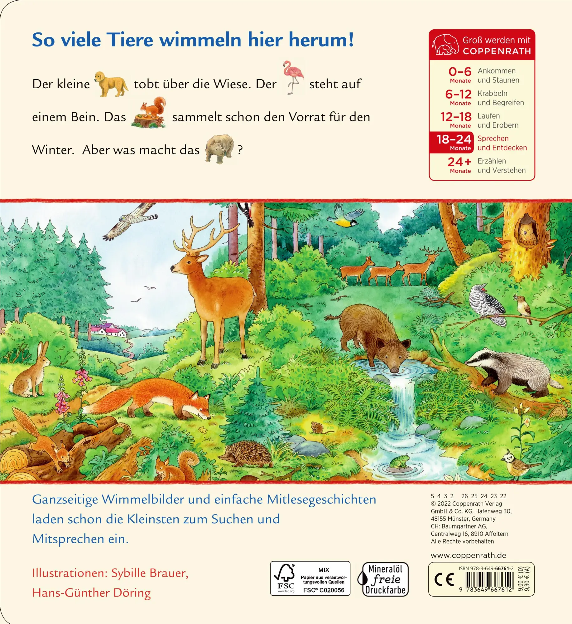 Rückseite: 9783649667612 | Meine ersten Wimmelbilder | Bei den Tieren | Sybille Brauer | Buch