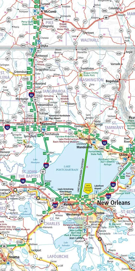 Bild: 9783828307612 | Hallwag USA Road Guide 10 Deep South 1:1.000.000 | (Land-)Karte | 2012