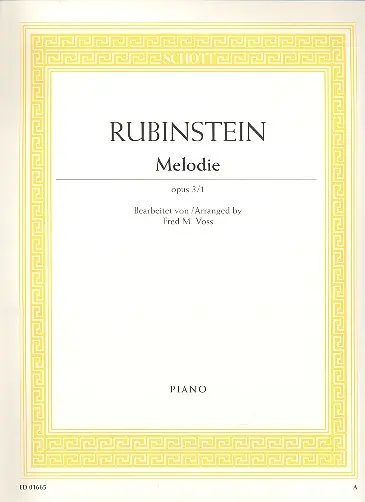 Cover: 9790001087612 | Melodie F Opus 3/1 | Grigorjewitsch Rubinstejn | Buch | Schott Music