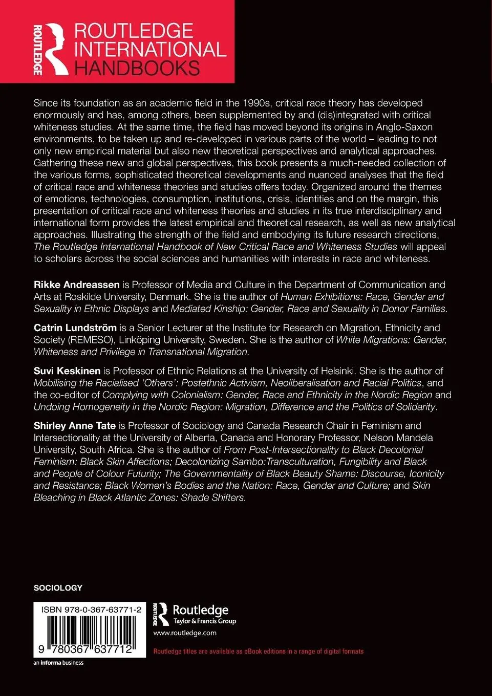 Rückseite: 9780367637712 | The Routledge International Handbook of New Critical Race and...