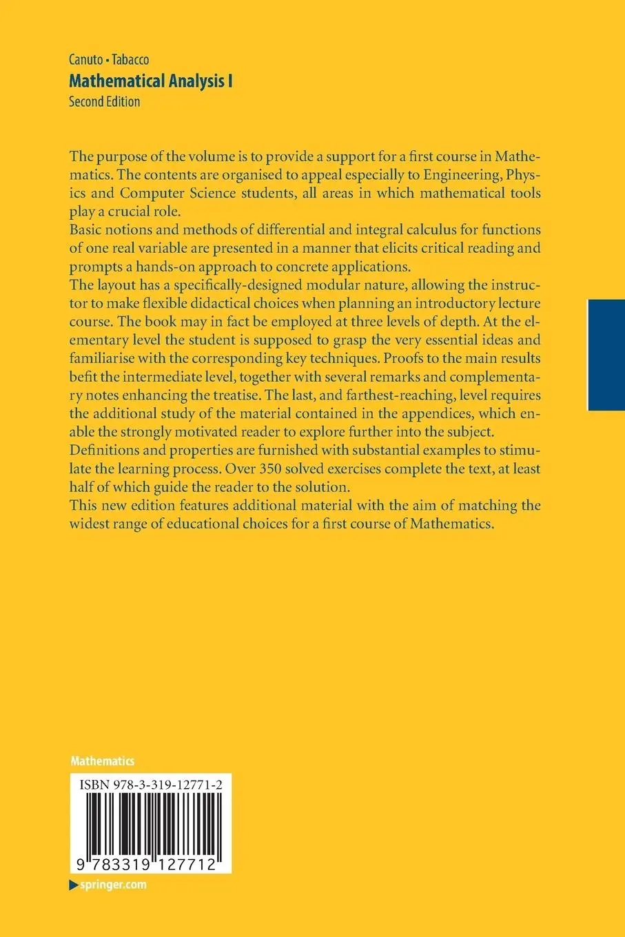Rückseite: 9783319127712 | Mathematical Analysis I | Anita Tabacco (u. a.) | Taschenbuch | xi