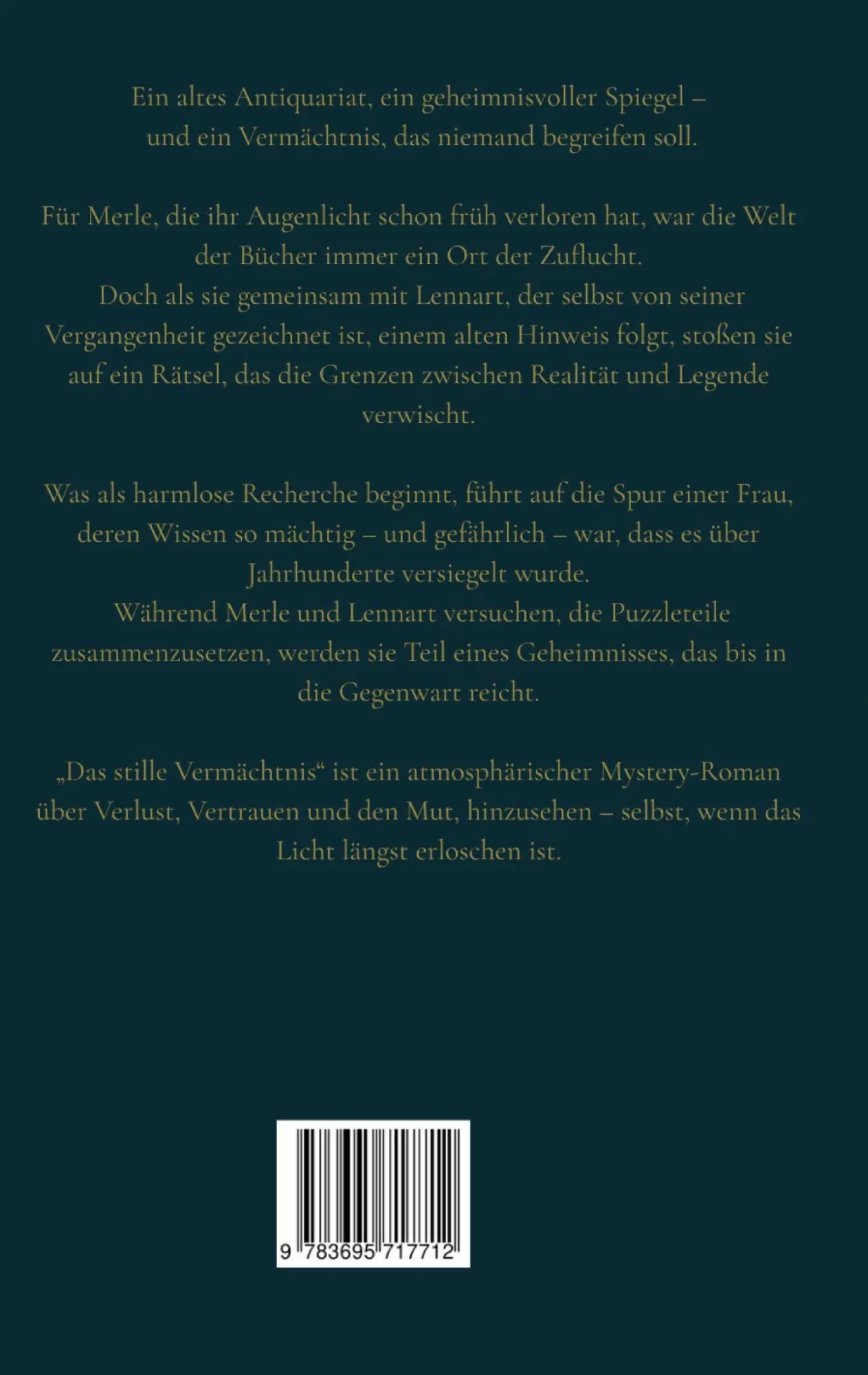 Rückseite: 9783695717712 | Das stille Vermächtnis | Ein Mysterie-Roman | Roswitha Böhm | Buch