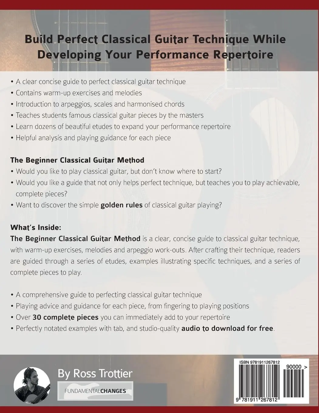 Rückseite: 9781911267812 | The Beginner Classical Guitar Method | Ross Trottier (u. a.) | Buch